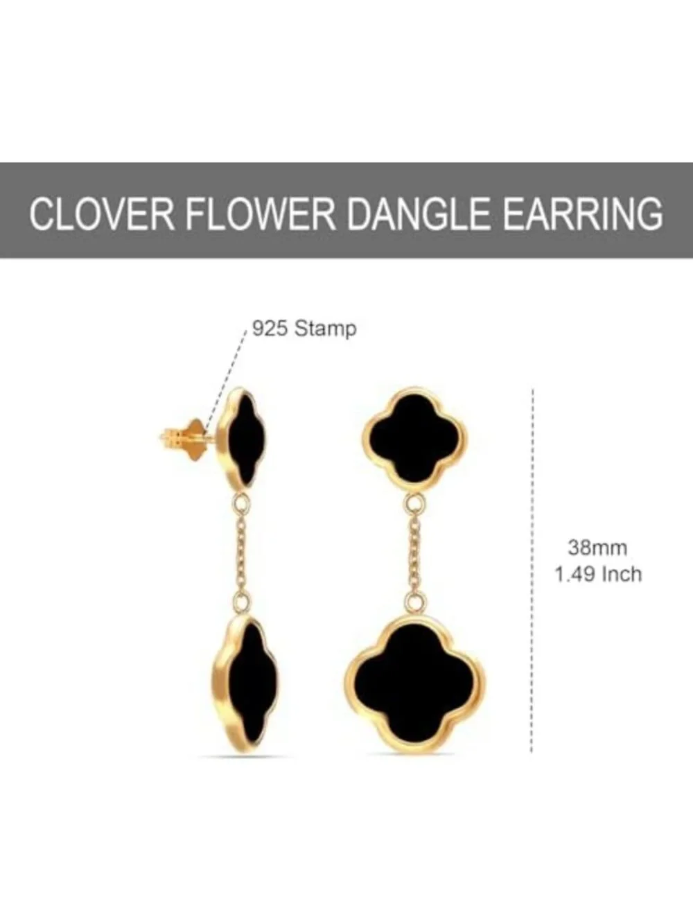 Elegant 925 Sterling Silver Mother of Pearl Clover & Stud Drop Earrings for